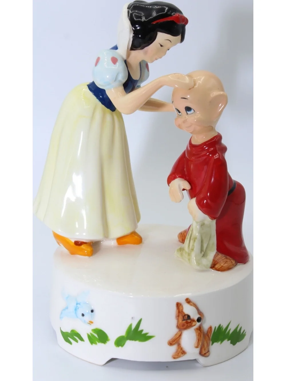 VTG Disney Sankyo Snow White & Dopey Music Box Whistle While We Work Figurine